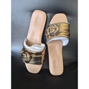 Naturalizer Santiago Slide Sandals Light Bronze Leather 8W
